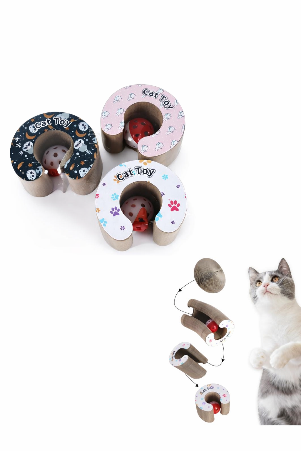 Arañador con Pista y Bolita para Gatos