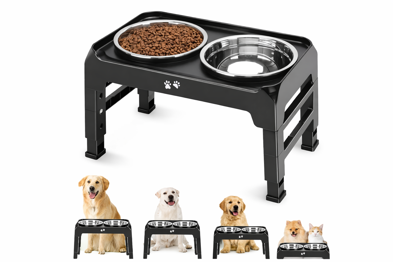 Comedero Elevado Ajustable para Mascotas