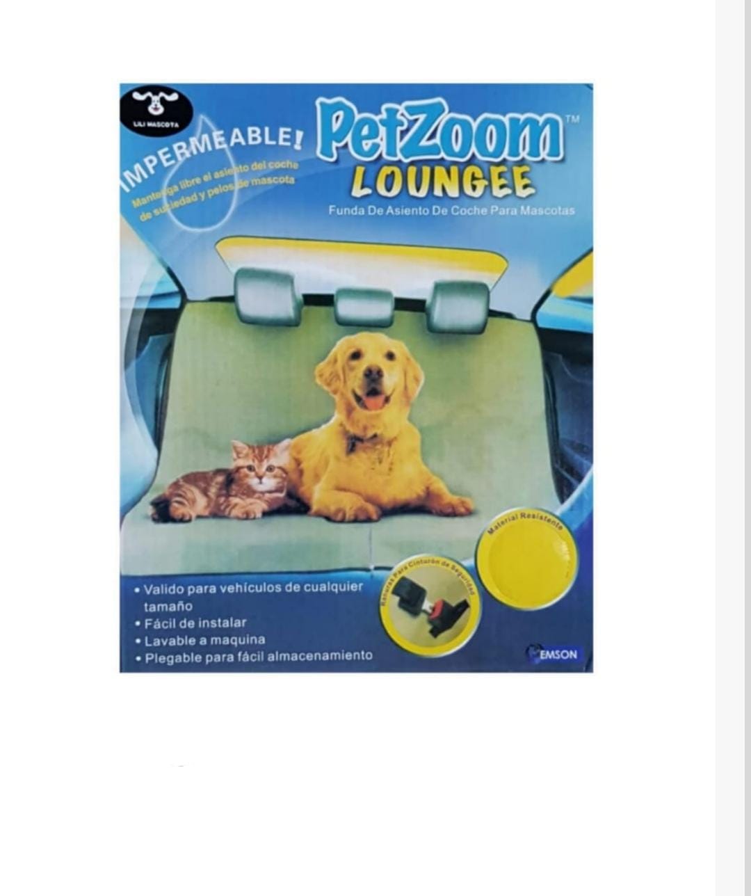 PetZoom Loungee - Funda de asiento de auto para mascotas
