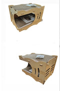 Casa cueva para gatos con arañador - Diseño claro